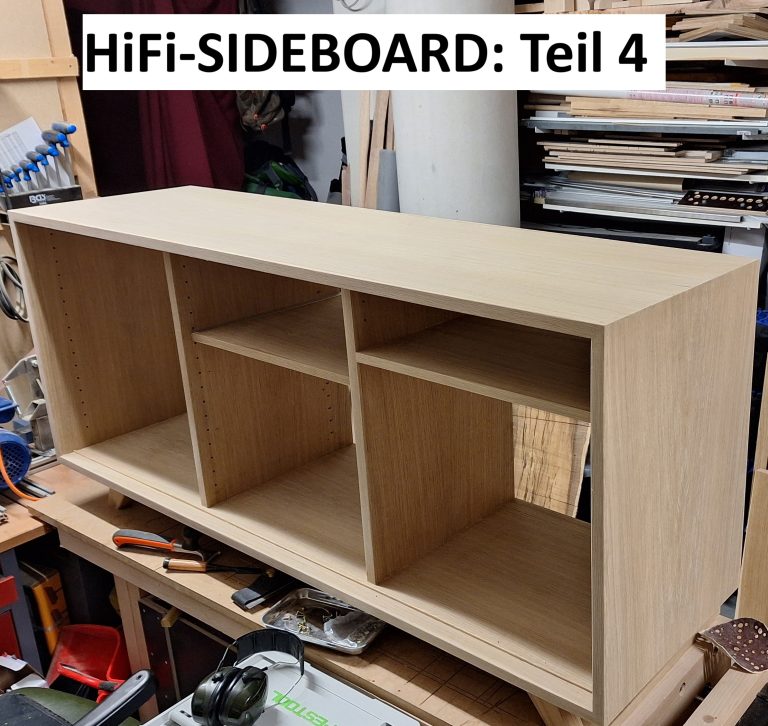 HiFi- Sidebord, Korpus, Eiche, Furniert